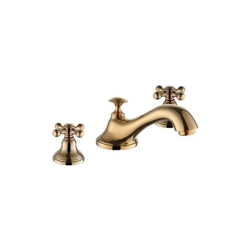 Vidric Basin Faucets Polished Gold Brass Modern Bathroom Sink Faucet widespread 3 Hole Bathroom basin Counter Mixer free shippin