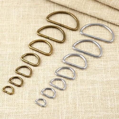 20Pcs Vintage Metal D Ring Buckles Clasp Hook Garment Clothes DIY Needlework Luggage Sewing Handmade Bag Purse Bag Buttons