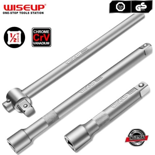WISEUP 1/2" L Type Socket Bent Bar Curved Rod Extension Bar Wrench, CR-V Rod Auto Repair Durable Parts Socket