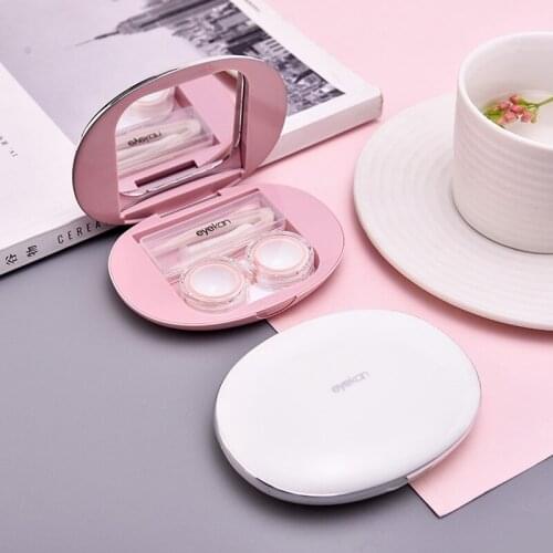 ZhenKeRou Magnetic Induction Contact Lens Case Pink/Blue/Black/White Slim Design Contact Lenses Case Eye Contacts Case