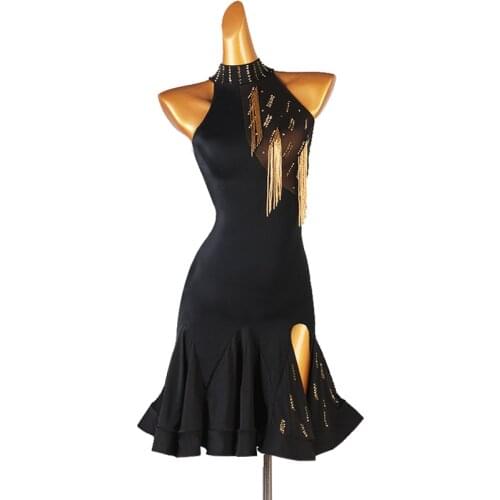 High-end NEW Girls adult Modern Ballroom Latin Dance Dress tassel Salsa Tango Dance Performance Wear LQ223