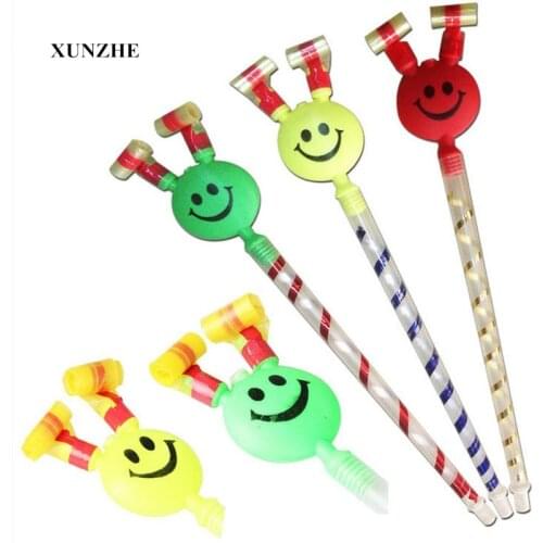 10Pcs 37cm long Smiling Colorful Whistles Kids Childrens Birthday Party Blowing Dragon Blowout Baby Birthday Supplies Toys gifts