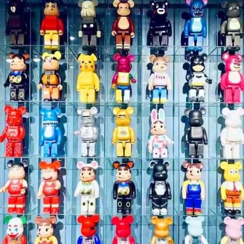 400% toy doll kawaii Street hip-hop graffiti creative trend play with movable blocks bears violent bears anime doll ornaments,K3