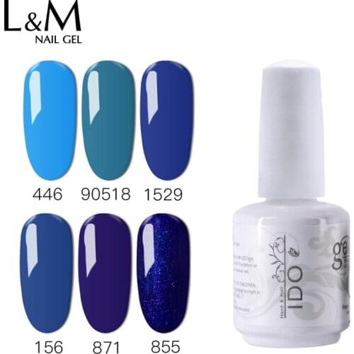 6Pcs/lot IDO Kit Nail Design Blue Series Color Nail Gel Polish Soak Off UV High technology.High quality Gel Polishes Nair Art
