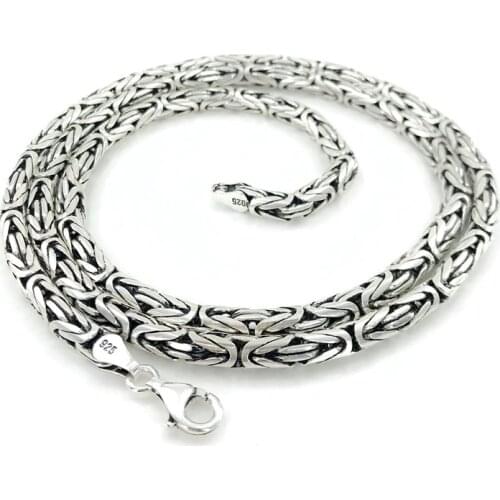 70 cm 86G 5 mm Flat Thick King Chain Silver Male Necklace