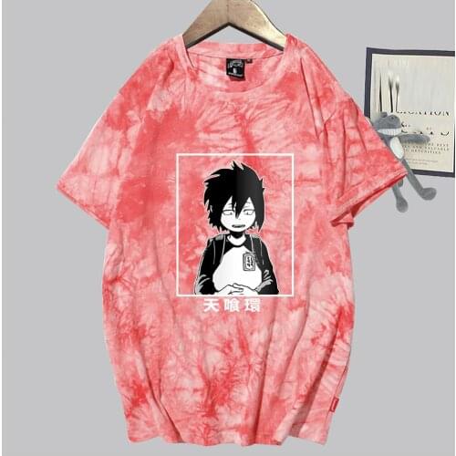 Tamaki Amajiki Anime T-shirt My Hero Academia Cosplay Men Women Tie-dyed Loose Oversized Casual Streetwear MHA Tee 2021 New Top