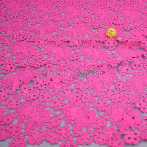 Free shipping new arrival Graceful Hot pink lace fabric for ladies tops evening dress beautiful wedding lace fabrics wholesale
