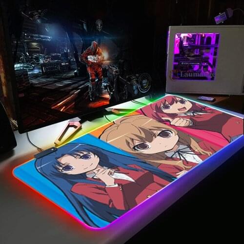 Big Gaming RGB Mousepad XL Gamer Mat Mouse Pad for toradora Cs Go rgb mouse pad PC Computer Led Backlight XXL Keyboard Desk Mat