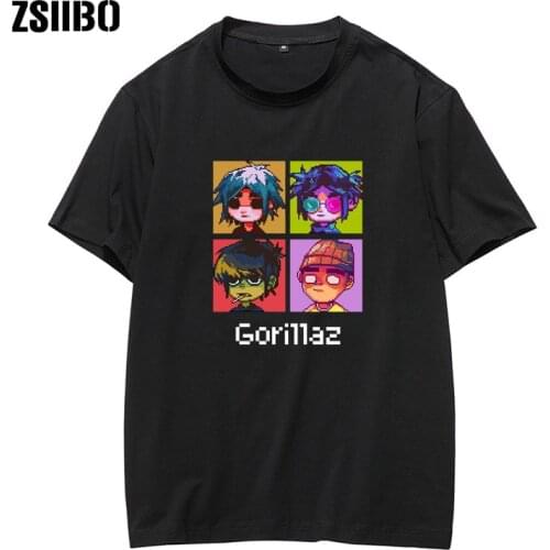Gorillaz men male t shirt 2020 Anime Mens Shirt Short Sleeve funny T-Shirt Men Mens Tops Tees Shirt Rock Band Camiseta Clothes
