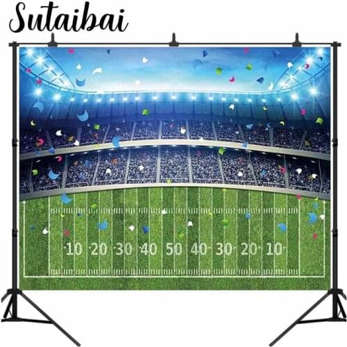 Football Field Backdrop Children Kids Photography Background Sport Theme Bowl Night Decorations Photo Studio Photoshoot Props