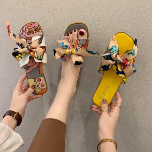 Summer Fashion New Sandals Shoes Women Bow Summer Sandals Slipper Indoor Outdoor Flip-flops Beach Shoes Female Slippers
