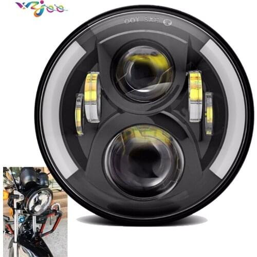 WZJOO 1X 7" Motorcycle LED Headlight White DRL Amber Signal Light 12V 24V Motorcycles for Jeep JK TJ