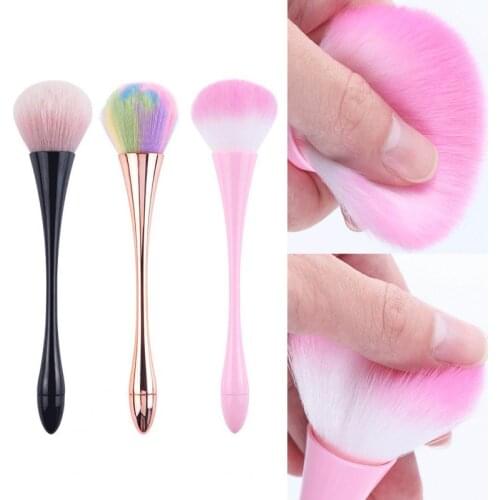 Makeup Brush Soft Slim Handle Nylon Nail Art Dust Cleaner Brush for Home