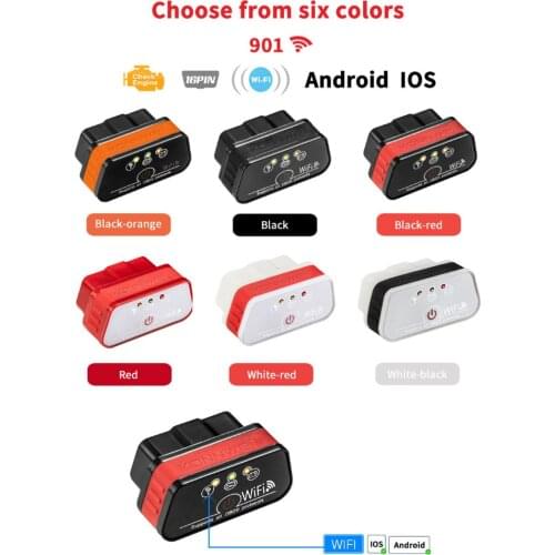 2021 New KONNWEI KW901 ELM327 OBD2 Bluetooth Car Diagnostic tool KW 901 elm 327 wifi for Android/IOS code reader scanner