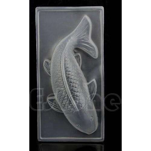 Plastic Cake Chocolate Mould Jelly Handmade 3D Koi Fish Sugarcraft Mold DIY Support