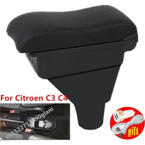 For Citroen C4 Catus armrest box leather arm rest usb storage box accessories center console automobile decoration car-styling
