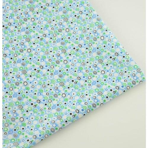 Lovely Green and Black Circle Printed 100% Cotton Fabric for Dolls DIY Patchwork Tilda Fat Quarter Clothing 2016 New Arrivals