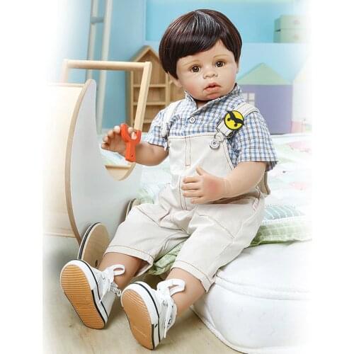 DollMai 28" 70cm Reborn Baby real Doll Full Body Silicone vinyl lifelike children toddler doll gift bebes reborn menino bonecas