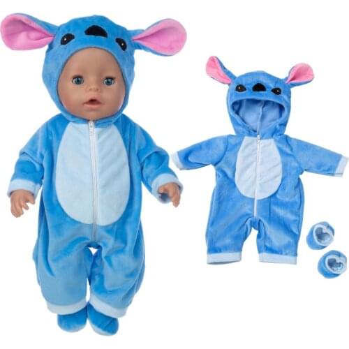 Blue Warm Suit+Shoes Doll Clothes Fit 17 inch 43cm Doll Clothes Born Baby Suit For Baby Birthday Fistival Gift