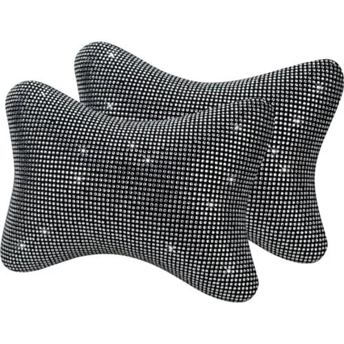 Sparkling Luxury Diamond Car Styling Interior Seat Waist Support Lovely Headrest Neck Pillow Great Gift for Women Girl