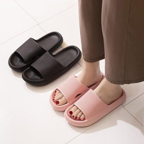 Unisex Thick Sole Non-Slip Home Comfortable Couple Family Silent Indoor Durable Slippers Floor Shower Women Men Zapatilla