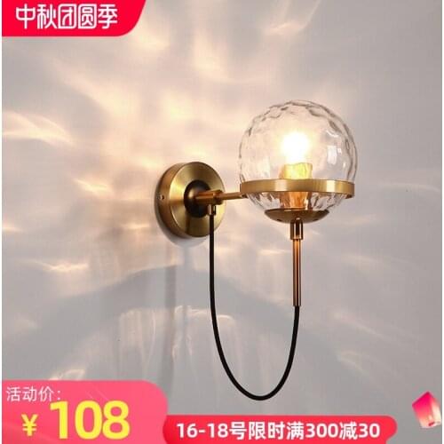 Modern nordic decoration home crystal lampes suspendues iron bedside aisle corridor wall lamp luminaria de parede wall lamp