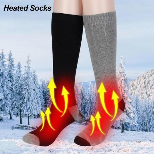 Thermal Cotton Heated Socks 3 Temperature Levels Sport Ski Socks Winter Foot Warmer Electric Warming Sock Battery Power Dropship