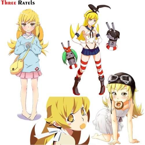 Three Ratels F5 Oshino Shinobu Cute Anime Girl For Monogatari Stickers For Kids Car&bike&laptop&helmet&motorbike Sticker