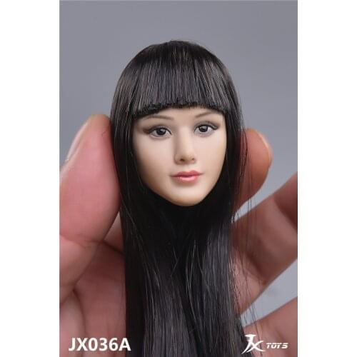 In Stock JXTOYS-036 1/6 Scale Asian Beauty Girl Tan Skin Head Sculpt for 12'' Female Figure Doll Toy