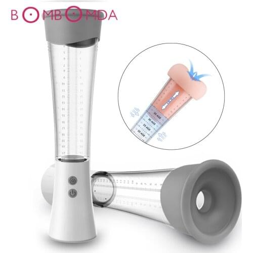 Vibrating Penis Stamina Trainer Vibrator Penis Massager Men Masturbator Cup Dick Stimulator Delay Lasting Adult Sex Toys for Men