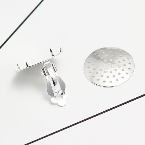 Beadsnice Ear Clip with Cabochon Cameo Setting Blank Earring Findings Diy Jewelry Making 37616C