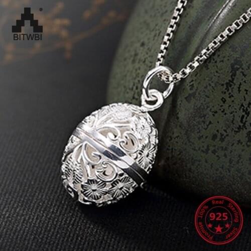 S925 Sterling Sliver Fashion Hollow Plum Pendant with Various Styles for Women Personality Can Open Necklace Pendant Necklace