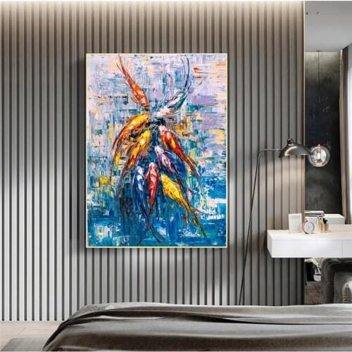 Animal Graffiti Canvas Painting Elephant Goldfish Posters and Prints Wall Pictures Modern Aisle Living Room Home Decoration