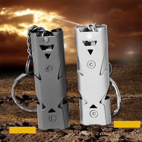 Mounchain 1 pc 150DB Stainless Steel Whistle with Key Chain Lifesaving Emergency SOS Encourage Outdoor Survival Tool
