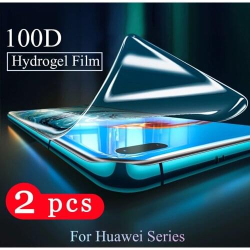 2Pcs soft full cover for huawei P40 lite E pro plus P30 P20 pro phone screen protector hydrogel film Not Glass protective film