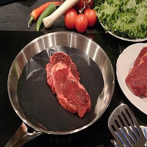 2pcs Reusable Twin Pack Pan Mat Non-stick Pan Fry Liner Sheet Tool Kitchen BBQ Baking Mats Cooking Tool Round