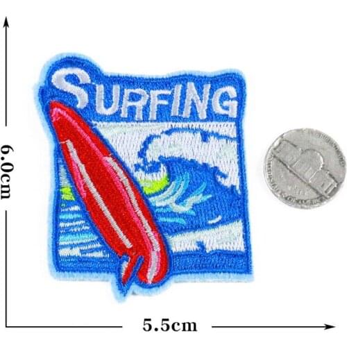20pcs/lot Embroidery Patch Surfing Sailing Letter Clothing Decoration Sewing Accessories Diy Iron Heat Transfer Applique