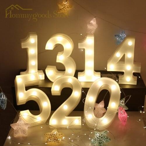 3D LED Night Lamp 26 Letter 0-9 Digital Marquee Sign Alphabet Light Wall Hanging Lamp Indoor Decor Wedding Party LED Night Light