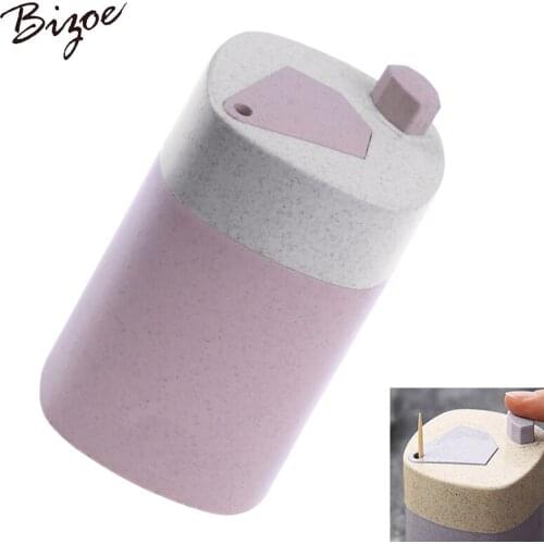 4PCS Round square push automatic toothpick box home living room toothpick holder creative portable toothpick can 4 color rando