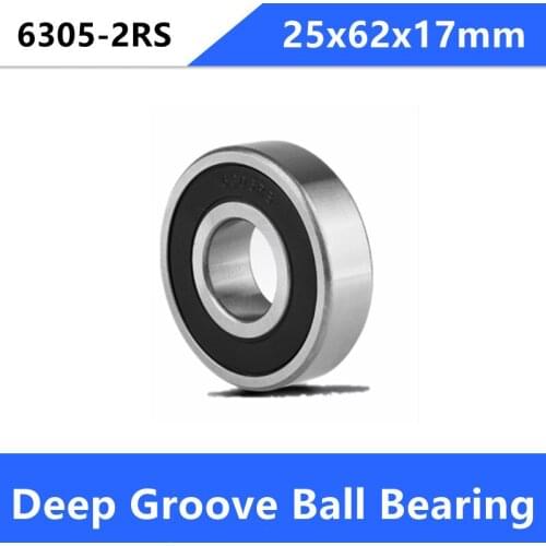 6pcs/lot 6305-2RS S6305-2RS 25x62x17mm rubber sealed stainless steel deep groove ball bearing 6305 S6305 2RS RS 25*62*17mm