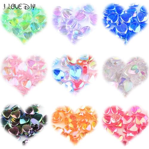 200pcs 8x4mm Crystal Heart Acrylic Spacer Beads For Jewelry Making Needlework Diy Bracelet Beaded Accessories Making