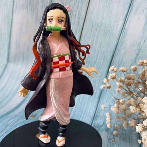 Anime 16CM Demon Slayer Kimetsu no Yaiba figure Kamado Tanjirou Action Figure Agatsuma Zenitsu Nezuko Warrior PVC Model Toys