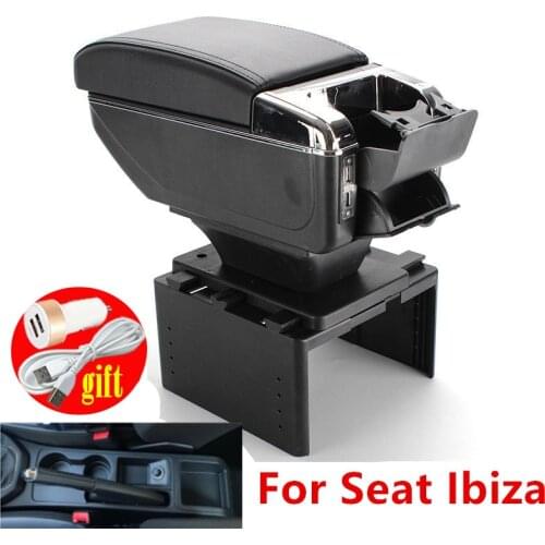 For Seat Ibiza del Armrest Retrofit parts Car Armrest Storage box car accessories Charging with USB