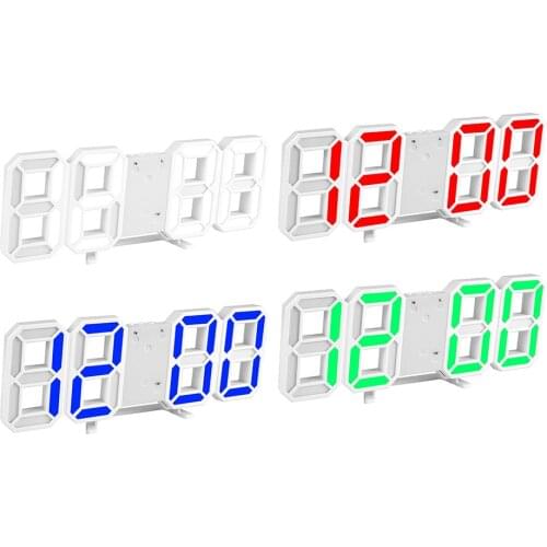 Modern Design 3D Large Wall Clock LED Digital USB Electronic Clocks On The Wall Luminous Alarm Table Clock Desktop Home Decor