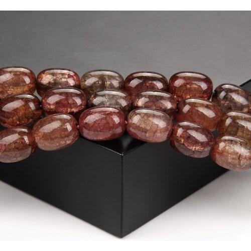Red Coffee Color Cylinder Beads Snow Cracked Veins Agates Beads For Jewelry DIY Handmade Bracelet Earrings Necklace 10x14mm