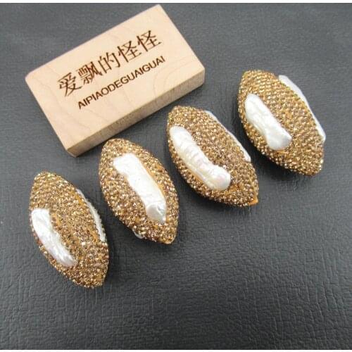 Holesale 5PCS Freshwater Cultured White Biwa Pearl beads findings women jewelry design loose beads for Jewelry Making DIY