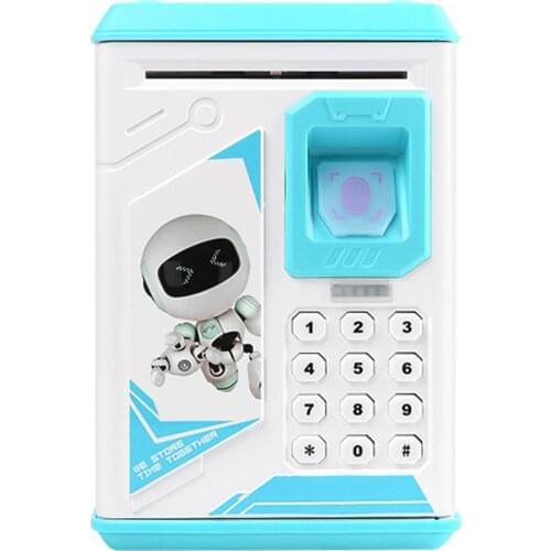 New Face Recognition Electronic Piggy Bank ATM Password Cash Box Fingerprint Coin Deposit Box ATM Bank Safe Deposit Banknotes