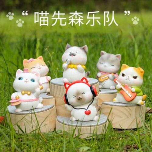 ZOCDOU 1 Piece Personality Creative Resin Cute Pet Cat Small Statue Little Figurine Crafts Figure Ornament