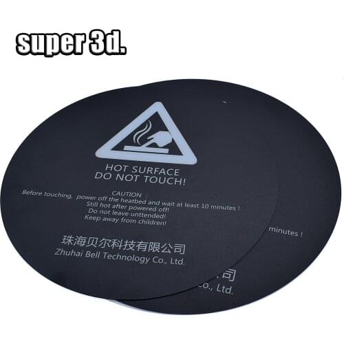 Heat Hot bed Surface Sticker Black Printed With 3M Tape 200mm 220mm Round Print Build Plate For 3D Printer Platform Film kit