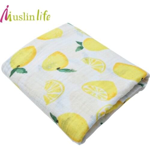 Muslinlife Cotton Baby Blanket Soft Wrap Babys, Newborn Baby Muslin Blanket 2layers, 120*120cm